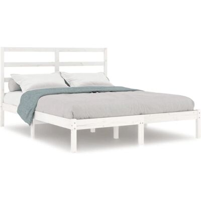 vidaXL 3104944 Bettgestell - Rustikal Weiß für 160x200 cm Matratzen vidaXL 3104944 Bettgestell - Rustikal Weiß für 160x200 cm Matratzen
