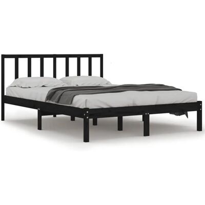 vidaXL Bettgestell - Schwarz - 150x200 cm - Unterstützt 150x200 cm Matratze vidaXL Bettgestell - Schwarz - 150x200 cm - Unterstützt 150x200 cm Matratze