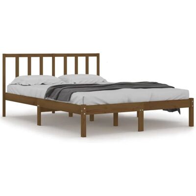 vidaXL Bettgestell - 200x200 cm - Honigbraun - Massives Kiefernholz vidaXL Bettgestell - 200x200 cm - Honigbraun - Massives Kiefernholz