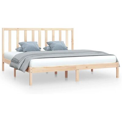 vidaXL Bettgestell 200x200 cm - Massiv Kiefernholz - Braun vidaXL Bettgestell 200x200 cm - Massiv Kiefernholz - Braun