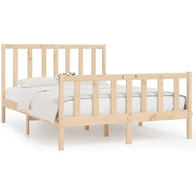 vidaXL Bettgestell 140x190 cm - Klassisches Massivholzmöbel vidaXL Bettgestell 140x190 cm - Klassisches Massivholzmöbel