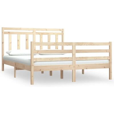 vidaXL Bettgestell 120x190 cm - Massiv Holz, Braun, Klassisches Design vidaXL Bettgestell 120x190 cm - Massiv Holz, Braun, Klassisches Design