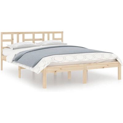 vidaXL Bettgestell 120x190 cm Braun Massivholz - Schlafzimmermöbel vidaXL Bettgestell 120x190 cm Braun Massivholz - Schlafzimmermöbel