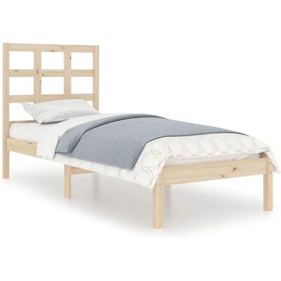 vidaXL Bettgestell - Massiv Kiefer, 75x190 cm, Braun, Klassisch vidaXL Bettgestell - Massiv Kiefer, 75x190 cm, Braun, Klassisch