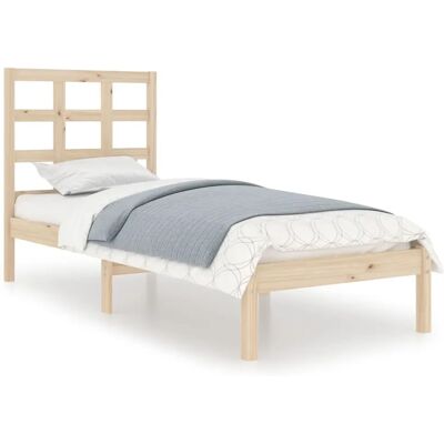 vidaXL Bettgestell 90x190cm - Massives Kiefernholz, Kopfteil vidaXL Bettgestell 90x190cm - Massives Kiefernholz, Kopfteil