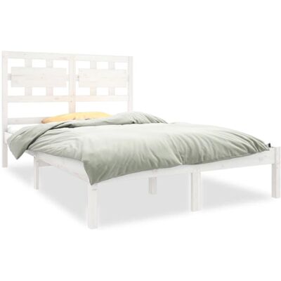 vidaXL Bettgestell 200x200cm - Massiv Holz, Weiß - Schlafzimmer vidaXL Bettgestell 200x200cm - Massiv Holz, Weiß - Schlafzimmer