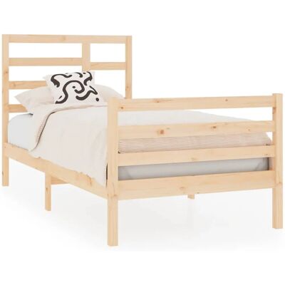 vidaXL 3105825 Bettgestell - Rustik Massivholz - 90x190 cm vidaXL 3105825 Bettgestell - Rustik Massivholz - 90x190 cm