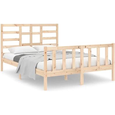 vidaXL 3105905 Bettgestell - Massiv Kiefernholz - 140x190 cm vidaXL 3105905 Bettgestell - Massiv Kiefernholz - 140x190 cm