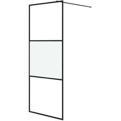 vidaXL Schwarze Walk-in-Duschwand 80x195 cm ESG-Glas - Duschwand vidaXL Schwarze Walk-in-Duschwand 80x195 cm ESG-Glas - Duschwand