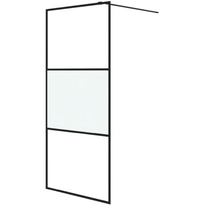 vidaXL Walk-in Duschwand Schwarz 90x195 cm Halbfrostes ESG Glas - Duschwand vidaXL Walk-in Duschwand Schwarz 90x195 cm Halbfrostes ESG Glas - Duschwand