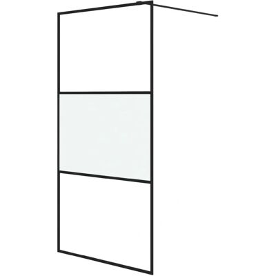 vidaXL Walk-in Duschwand Schwarz 100x195 cm Halbfrostes ESG-Glas Duschwand - Shower Wall vidaXL Walk-in Duschwand Schwarz 100x195 cm Halbfrostes ESG-Glas Duschwand - Shower Wall