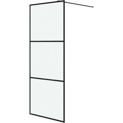 vidaXL Schwarze Walk-in-Duschwand 80x195cm Matt ESG-Glas - Duschabtrennung vidaXL Schwarze Walk-in-Duschwand 80x195cm Matt ESG-Glas - Duschabtrennung