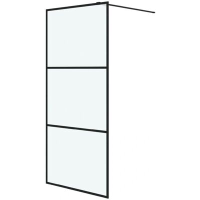 vidaXL Schwarze 90x195 cm Frosted ESG Glas Walk-in Duschwand vidaXL Schwarze 90x195 cm Frosted ESG Glas Walk-in Duschwand