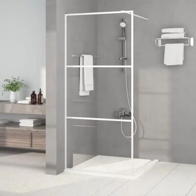 vidaXL Walk-in Duschwand Weiß 90x195 cm Klars ESG Glas Duschabtrennung - Duschwand vidaXL Walk-in Duschwand Weiß 90x195 cm Klars ESG Glas Duschabtrennung - Duschwand