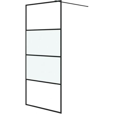 vidaXL Schwarzer 90x195 cm Walk-in Duschwand ESG-Glas vidaXL Schwarzer 90x195 cm Walk-in Duschwand ESG-Glas
