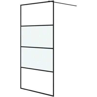 vidaXL Schwarze Walk-in Duschwand - 100x195 cm Glasabtrennung vidaXL Schwarze Walk-in Duschwand - 100x195 cm Glasabtrennung