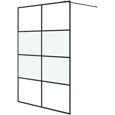 vidaXL Walk-in Duschwand Schwarz 140x195 cm Halbfrostes ESG Glas Duschwand - Duschwand vidaXL Walk-in Duschwand Schwarz 140x195 cm Halbfrostes ESG Glas Duschwand - Duschwand