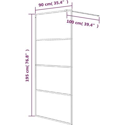 vidaXL Silber Walk-in Duschwand - 90x195 cm ESG Glas Duschabtrennung vidaXL Silber Walk-in Duschwand - 90x195 cm ESG Glas Duschabtrennung
