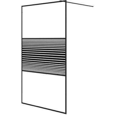 vidaXL Schwarze 115x195 cm ESG Glas Walk-in Duschwand vidaXL Schwarze 115x195 cm ESG Glas Walk-in Duschwand