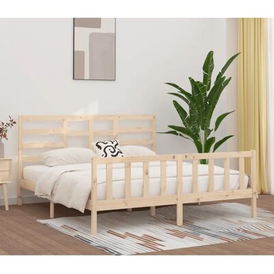 vidaXL Bettgestell - 200x200 cm - Massiv Kiefernholz - Braun vidaXL Bettgestell - 200x200 cm - Massiv Kiefernholz - Braun
