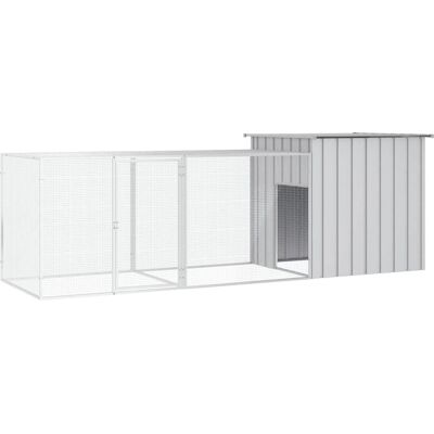 vidaXL Kyllingehus 300x91x100 cm Gråt Galvaniseret Stål - Kyllingehus vidaXL Kyllingehus 300x91x100 cm Gråt Galvaniseret Stål - Kyllingehus