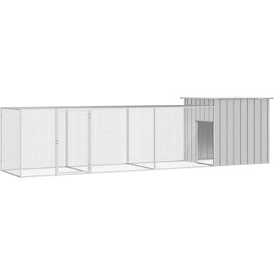 vidaXL Kyllingehus Grå - 400x91x100 cm Galvaniseret Stål vidaXL Kyllingehus Grå - 400x91x100 cm Galvaniseret Stål