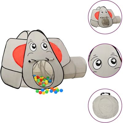 vidaXL Elefant Legetelt - 250 Bolde - Grå - 174x86x101 cm vidaXL Elefant Legetelt - 250 Bolde - Grå - 174x86x101 cm