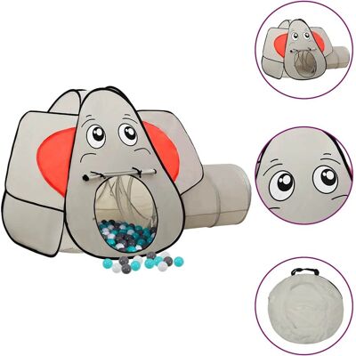 vidaXL Elefant Legetelt - 250 Bolde - Grå vidaXL Elefant Legetelt - 250 Bolde - Grå