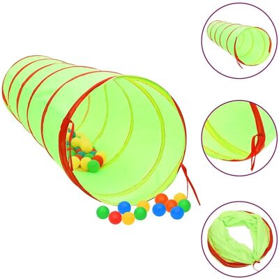 vidaXL Børneleg tunnel med 250 bolde - 175 cm Polyester Flerfarvet vidaXL Børneleg tunnel med 250 bolde - 175 cm Polyester Flerfarvet