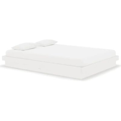 vidaXL 819948 Massivholzbettgestell - 135x190 cm - Weiß - Bettgestell vidaXL 819948 Massivholzbettgestell - 135x190 cm - Weiß - Bettgestell