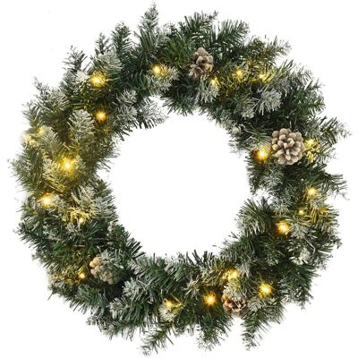 vidaXL Julekrans med LED Lys Grøn 60 cm PVC - Julekrans vidaXL Julekrans med LED Lys Grøn 60 cm PVC - Julekrans