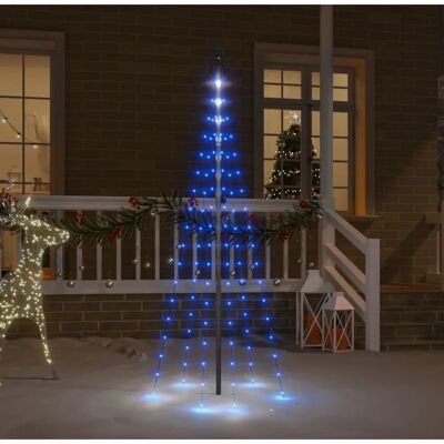 vidaXL Sininen LED-joulukuusi lipputangossa - Joulukoriste vidaXL Sininen LED-joulukuusi lipputangossa - Joulukoriste
