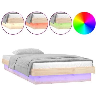 vidaXL Bed Frame - Klein Enkel - 75x190 cm - Hout, LED-verlichting vidaXL Bed Frame - Klein Enkel - 75x190 cm - Hout, LED-verlichting