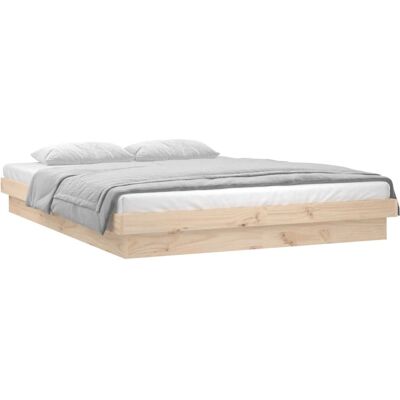 vidaXL Bettgestell 140x190 cm mit LED-Beleuchtung - Rustikaler Holzstil vidaXL Bettgestell 140x190 cm mit LED-Beleuchtung - Rustikaler Holzstil