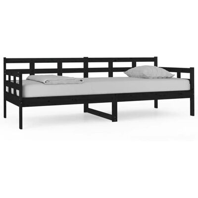 vidaXL Slaapbank Zwart - Houten dagbed, 80x200cm vidaXL Slaapbank Zwart - Houten dagbed, 80x200cm
