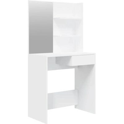 vidaXL Witte kaptafel met spiegel - Slaapkamer make-up tafel vidaXL Witte kaptafel met spiegel - Slaapkamer make-up tafel