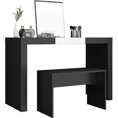Tabouret de dressing noir en bois stratifié vidaXL - Dressing Stool - Publicité Tabouret de dressing noir en bois stratifié vidaXL - Dressing Stool - Publicité