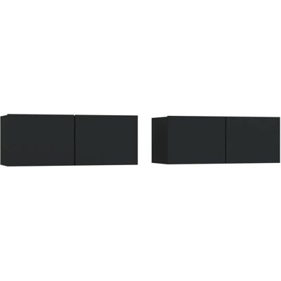 vidaXL 804536 Schwarzes Holz-TV-Schrank - Fernsehmöbel vidaXL 804536 Schwarzes Holz-TV-Schrank - Fernsehmöbel