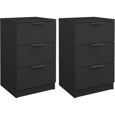 vidaXL 811271 Nachttisch - Nachttisch, Schwarz, 2 Stück vidaXL 811271 Nachttisch - Nachttisch, Schwarz, 2 Stück