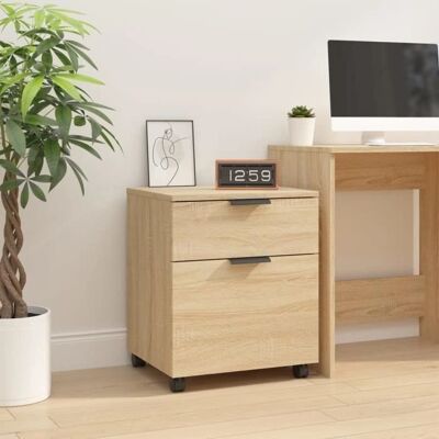 vidaXL Mobiler Aktenschrank Sonoma Eiche - 45x38x54 cm - Büroaufbewahrung vidaXL Mobiler Aktenschrank Sonoma Eiche - 45x38x54 cm - Büroaufbewahrung