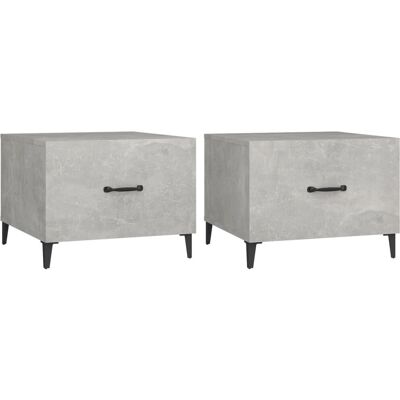 vidaXL Couchtisch-Set 2er Beton Grau Metallfüße Industriell vidaXL Couchtisch-Set 2er Beton Grau Metallfüße Industriell