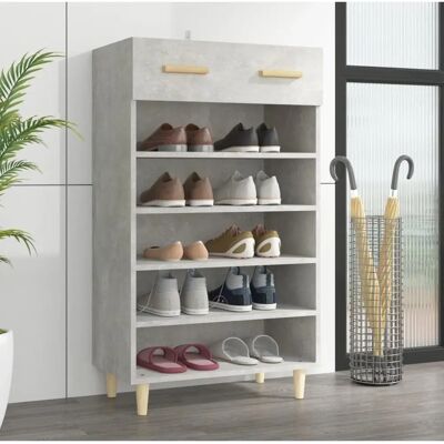 vidaXL Schuhschrank Beton Grau 60x35x105 cm - Schuhaufbewahrung vidaXL Schuhschrank Beton Grau 60x35x105 cm - Schuhaufbewahrung