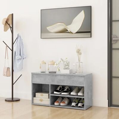 vidaXL Kengänkaappi betoninen harmaa 30x35x105 cm Puu vidaXL Kengänkaappi betoninen harmaa 30x35x105 cm Puu