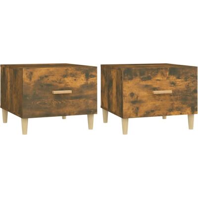 vidaXL Räuchereiche Couchtisch-Set - 50x50x40 cm - 2 Stück vidaXL Räuchereiche Couchtisch-Set - 50x50x40 cm - 2 Stück