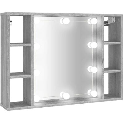 vidaXL Graues Sonoma LED Spiegelschränke - Badraumaufbewahrung vidaXL Graues Sonoma LED Spiegelschränke - Badraumaufbewahrung