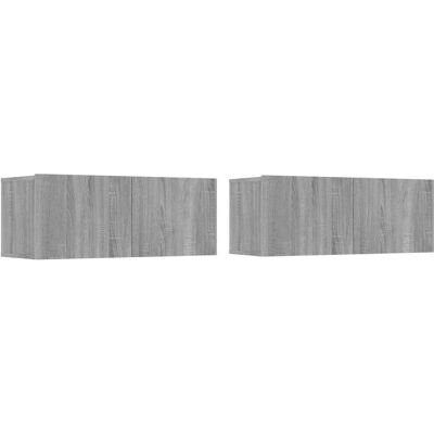 vidaXL Graues Sonoma TV-Schrank - Wandmontage & Stauraum vidaXL Graues Sonoma TV-Schrank - Wandmontage & Stauraum
