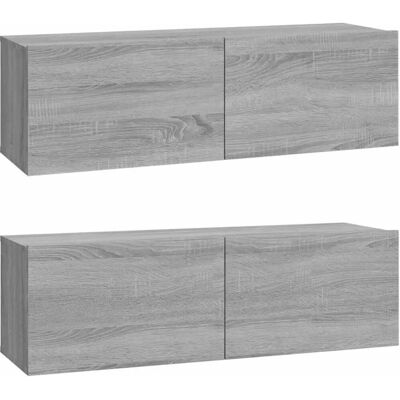 vidaXL Gabinetes de pared gris Sonoma 2 uds - Mueble TV vidaXL Gabinetes de pared gris Sonoma 2 uds - Mueble TV