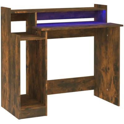 vidaXL Räuchereiche LED-Schreibtisch - Studien- & Arbeitstisch vidaXL Räuchereiche LED-Schreibtisch - Studien- & Arbeitstisch