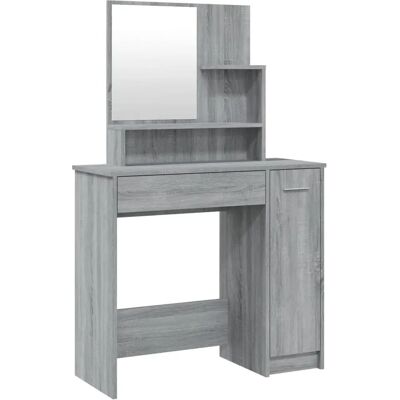 vidaXL Grau Sonoma Schminktisch mit Spiegel vidaXL Grau Sonoma Schminktisch mit Spiegel