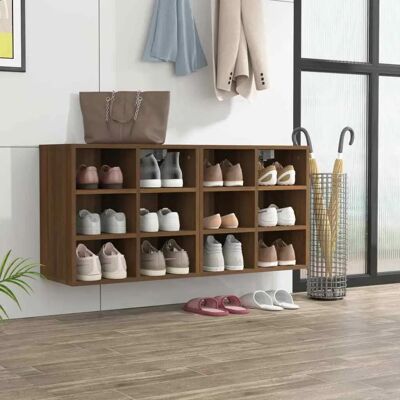 vidaXL Braun Eichen Wandmontierter Schuhschrank - 2 Stück vidaXL Braun Eichen Wandmontierter Schuhschrank - 2 Stück